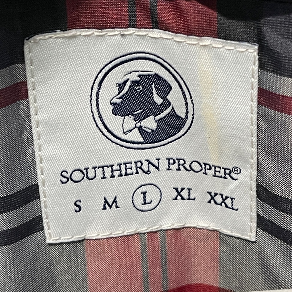 Southern Proper Green Quilted Puffer Varsity Vest Plaid Lining Size Large Preppy - Picture 4 of 8